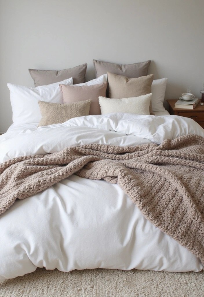 10 Minimalist Bedroom Ideas for Ultimate Cozy Vibes (Less Is More!) - 3. Layered Textures