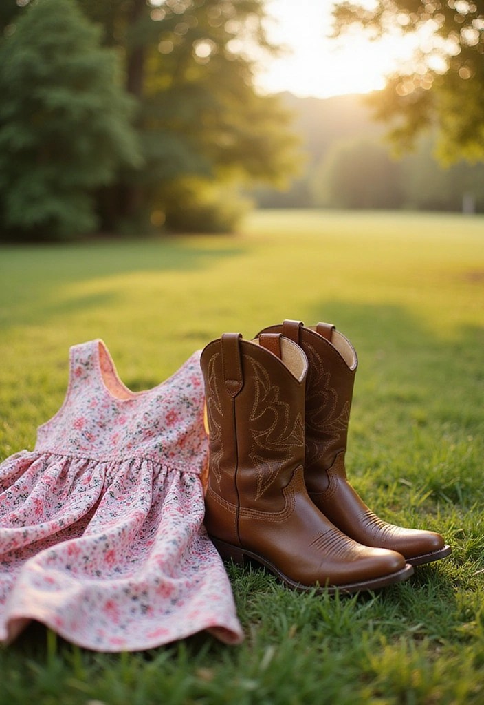 21 Cowgirl Outfits That'll Have You Yelling 'Yeehaw!' (You Won't Believe #7!) - 6. Cowboy Boots & Cute Dresses